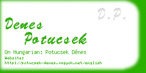 denes potucsek business card